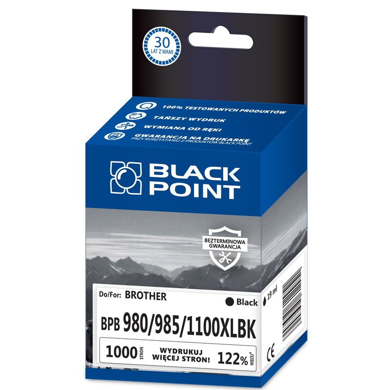 Tusz BLACK POINT BPBLC1100/980BK Zamiennik do Brother LC1100/980BK