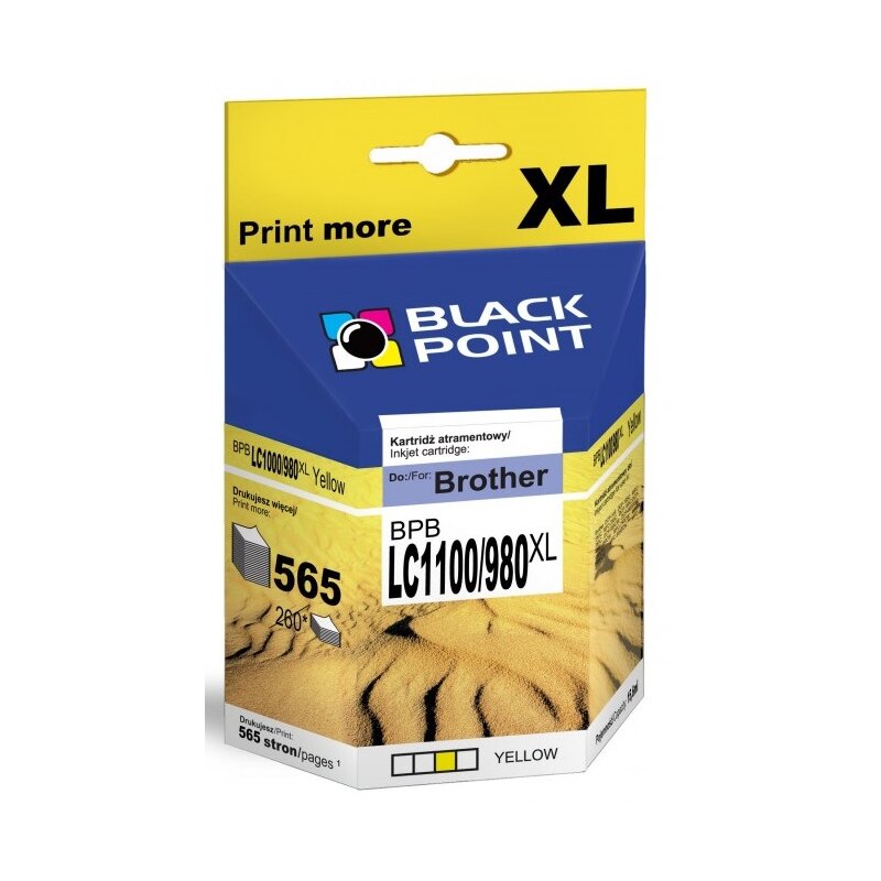 Tusz BLACK POINT do Brother LC-1100Y / LC-980Y Żółty 16 ml BPBLC1100/980Y