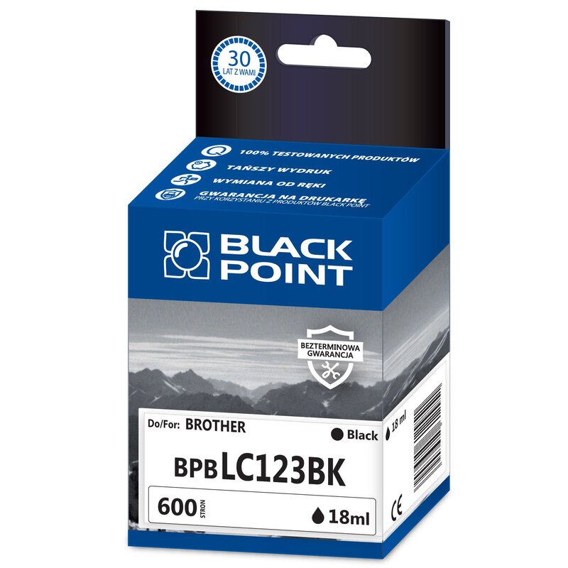 Black Point BPBLC123BK (zamiennik LC-123BK) Czarny 18 ml