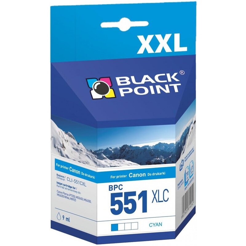 Black Point BPC551XLC (zamiennik CLI-551C XL) Błękitny 9 ml