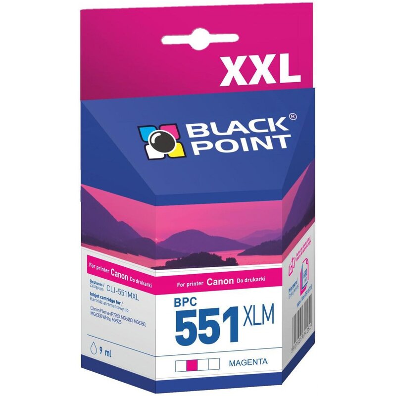 Black Point BPC551XLM (zamiennik CLI-551M XL) Purpurowy 9 ml