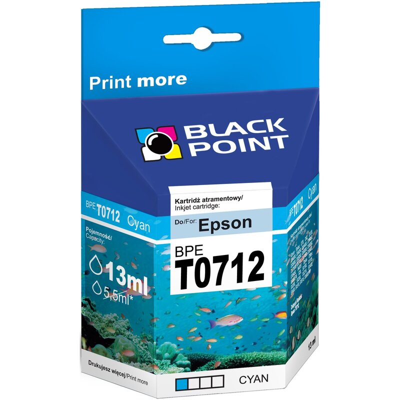 Tusz BLACK POINT do Epson T0712 Błękitny 13 ml BPET0712