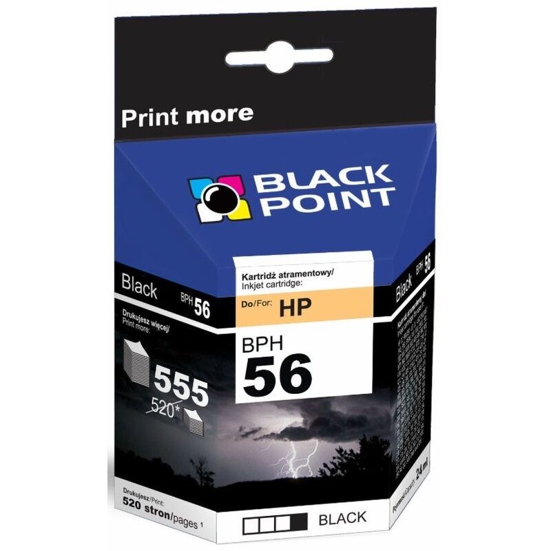Tusz BLACK POINT do HP 56 C6656AE Czarny 19 ml BPH56
