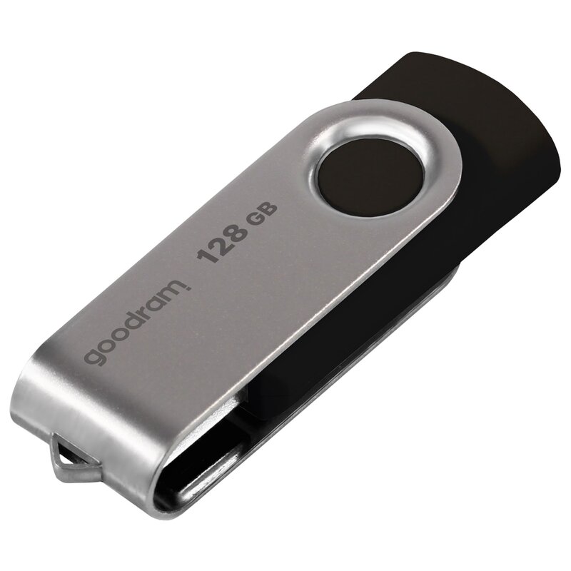 Pendrive GOODRAM UTS2 128GB, USB 2.0, Odczyt 20 Mb/s, Zapis 5 Mb/s Czarno-srebrny
