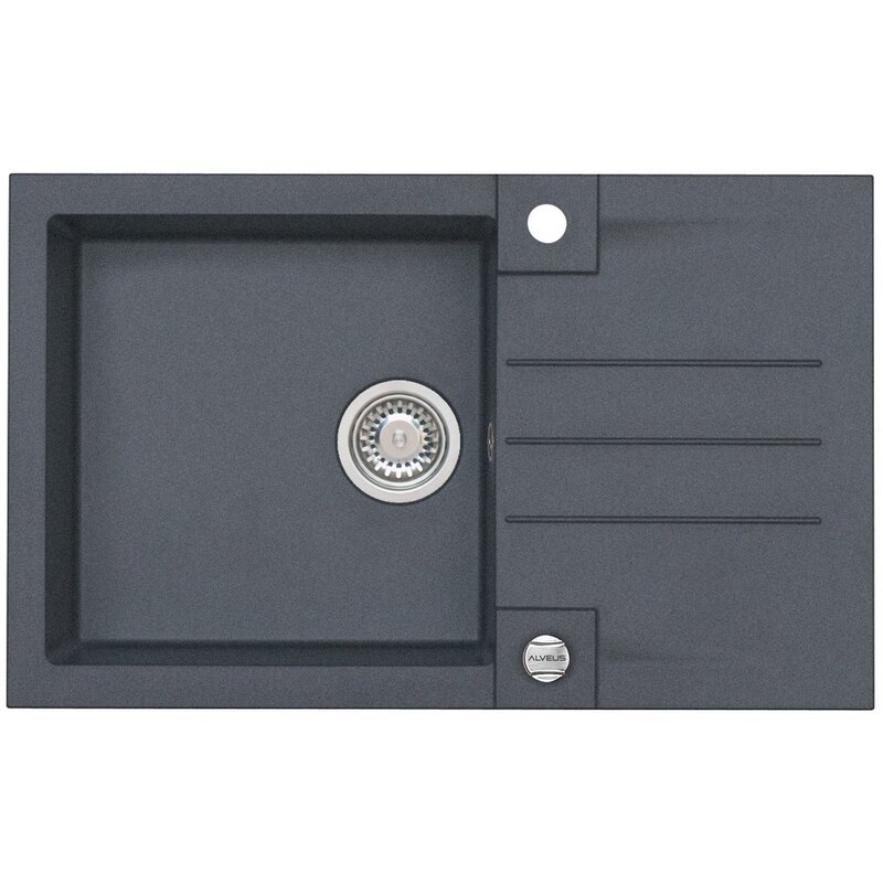 Zlewozmywak jednokomorowy z ociekaczem ALVEUS Rock 130 4203005 Twilight 48x78