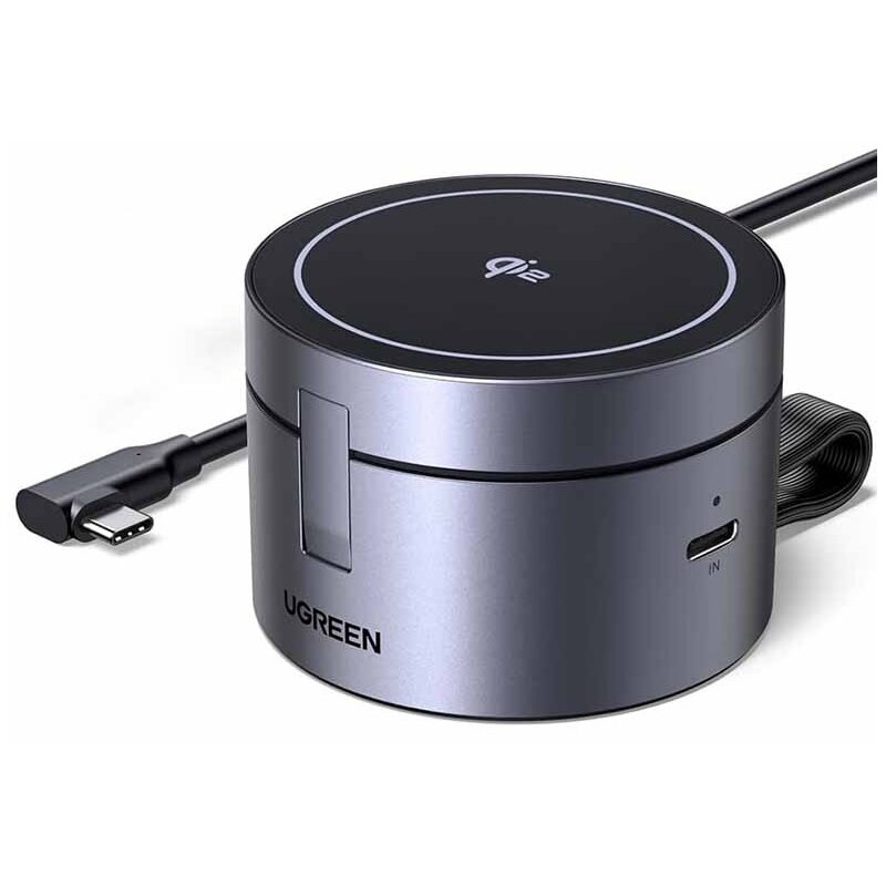 Ładowarka indukcyjna UGREEN W712 3w1 25W Czarno-szary Qi2 MagSafe