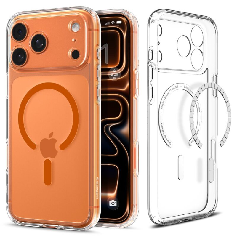 Etui SPIGEN Ultra Hybrid Mag MagSafe do Apple iPhone 17 Pro Max Przezroczysto-pomarańczowy