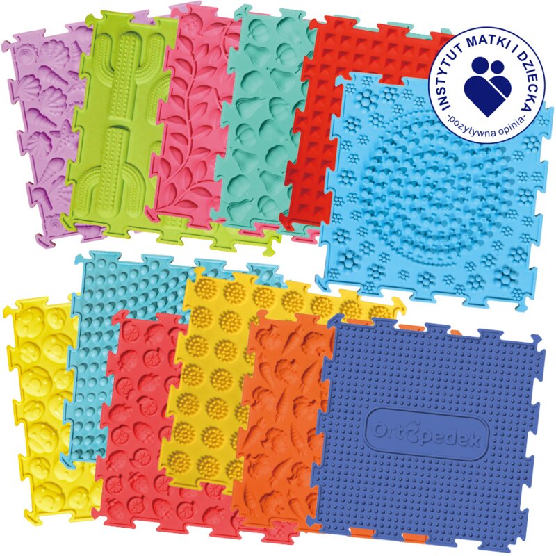 Mata sensoryczna ORTOPEDEK 128948 24.5 x 24.5 cm (12 elementów) Wielokolorowy