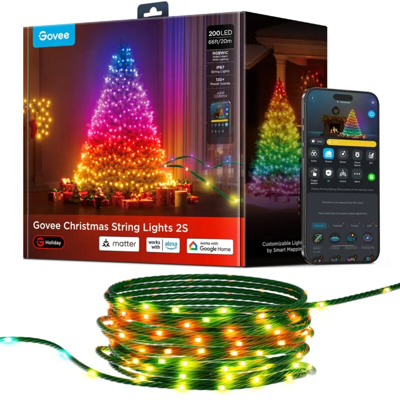 Lampki choinkowe LED GOVEE H80C4 Christmas String Lights 2S 20 m