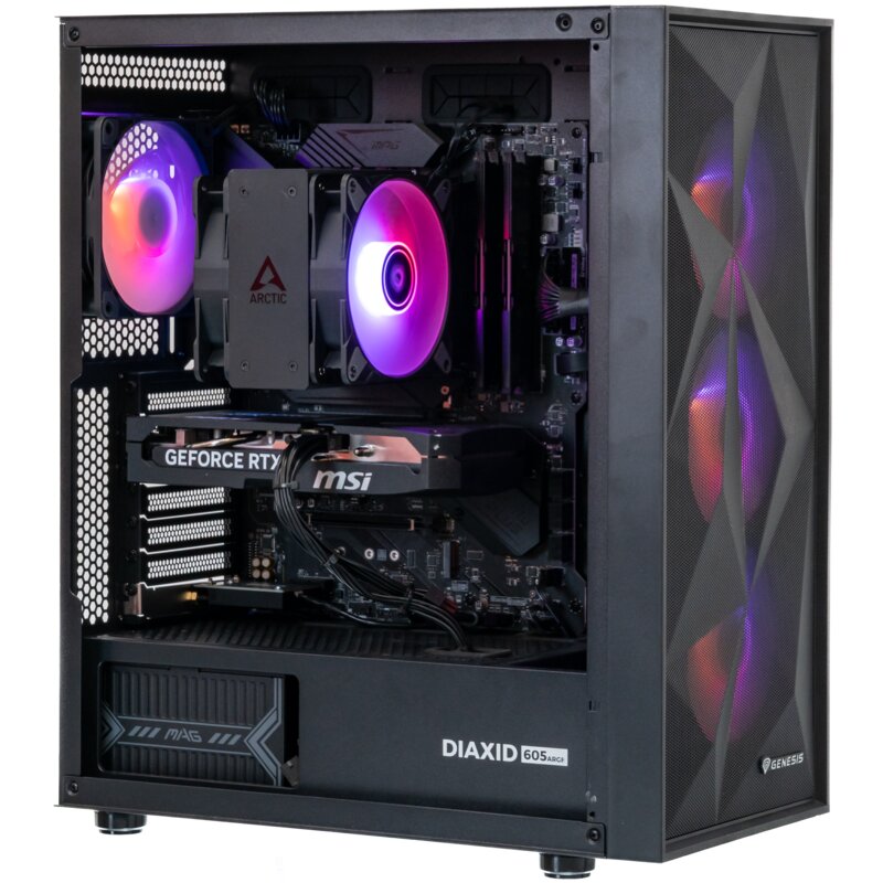 Komputer MAD DOG GENESIS-A01WB16WH R7-5700 16GB RAM 1TB SSD GeForce RTX5060Ti DLSS 4.5 Wi-Fi Windows 11 Home