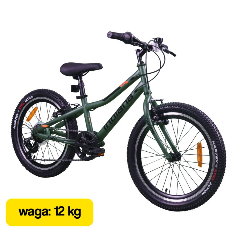 Rower dziecięcy INDIANA Figo 20 cali Oliwkowy Wzrost: 120-135 cm Wiek: 6-8 lat