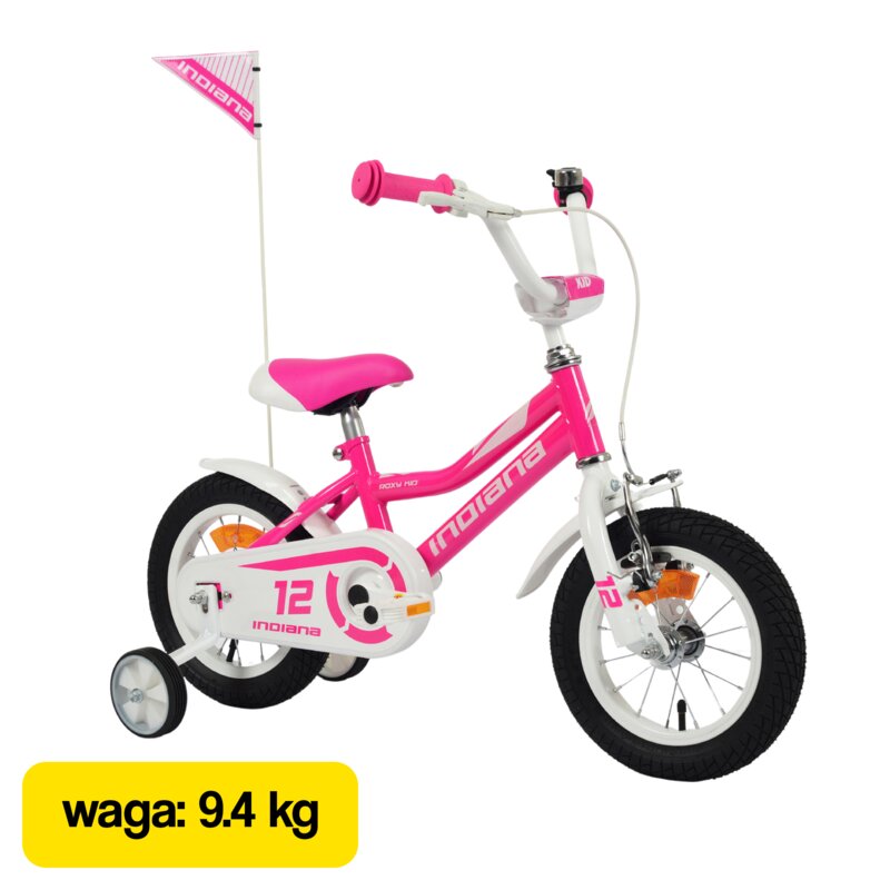 Rower dziecięcy INDIANA Roxy Kid 12 cali Różowy Wzrost: 85-100 cm Wiek: 2-4 lata