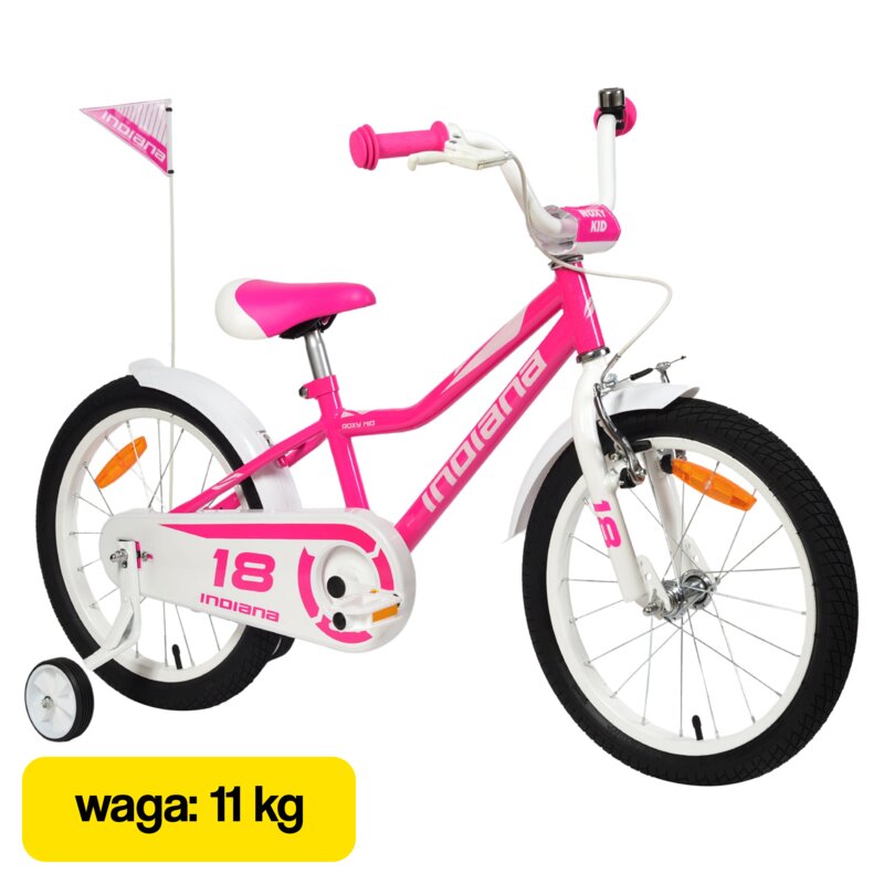 Rower dziecięcy INDIANA Roxy Kid 18 cali Różowy Wzrost: 115-130 cm Wiek: 4-6 lat