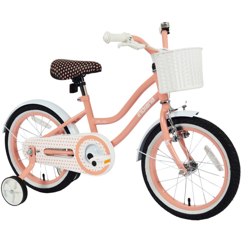 Rower dziecięcy INDIANA Pretty 16 cali dla dziewczynki Brzoskwiniowy