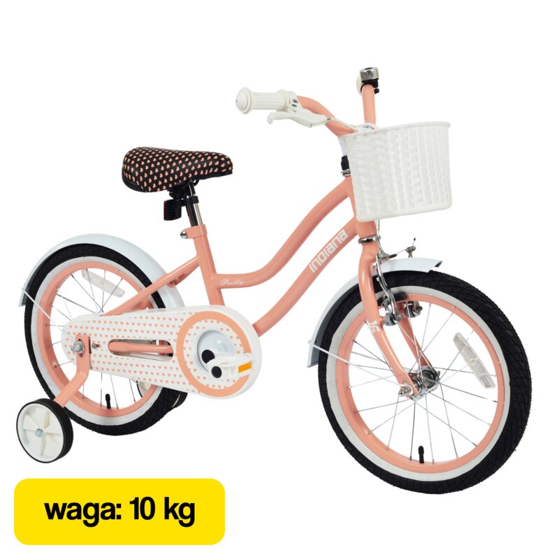 Rower dziecięcy INDIANA Pretty 16 cali Brzoskwiniowy Wzrost: 100-120 cm Wiek: 4-5 lat