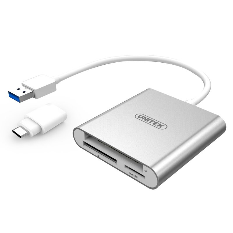 Unitek Czytnik kart pamieci USB 3.0 + USB TYP-C; Y-9313D