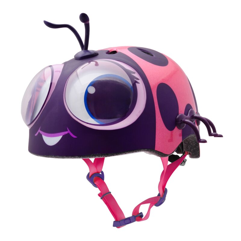 Kask rowerowy RASKULLZ Googly Lady Bug Różowo-fioletowy dla Dzieci (rozmiar XS)