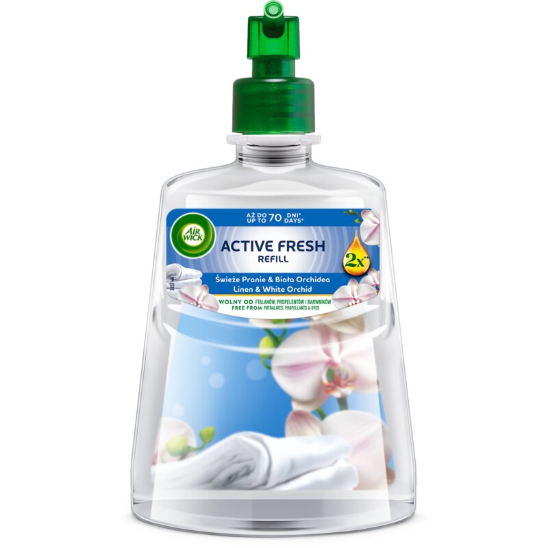 Wkład do odświeżacza powietrza AIR WICK Active Fresh Świeże pranie i biała orchidea 228 ml