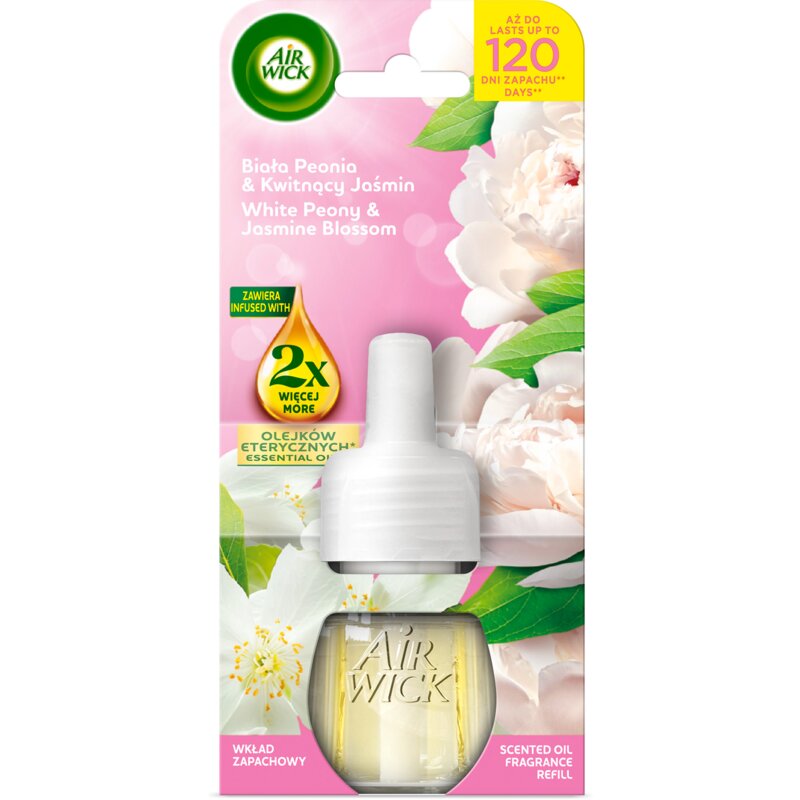 Wkład do odświeżacza powietrza AIR WICK Essential Oils Biała peonia i kwitnący jaśmin 19 ml