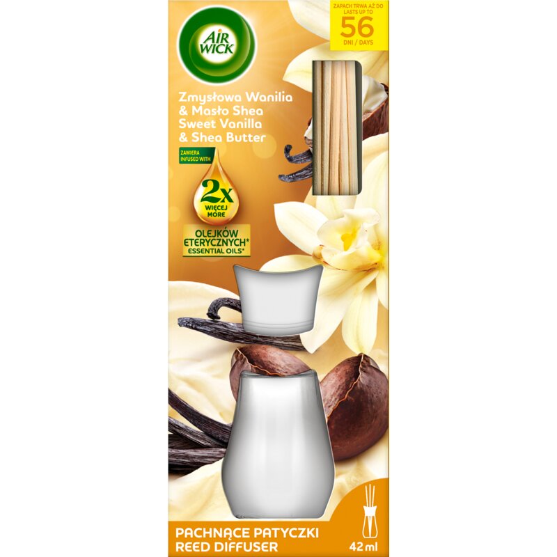 Patyczki zapachowe AIR WICK Zmysłowa wanilia i masło shea 42 ml