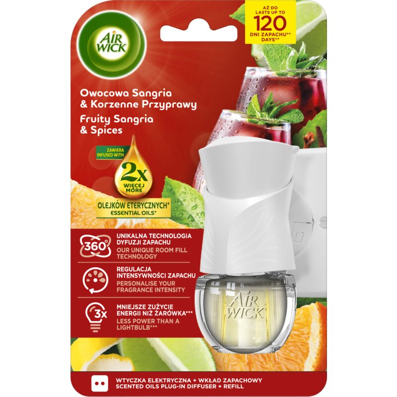 Odświeżacz powietrza AIR WICK Essential Oils Owocowa Sangria z przyprawami 19 ml
