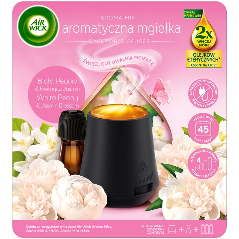 Odświeżacz powietrza AIR WICK Aromatyczna Mgiełka Biała peonia i kwitnący jaśmin 20 ml