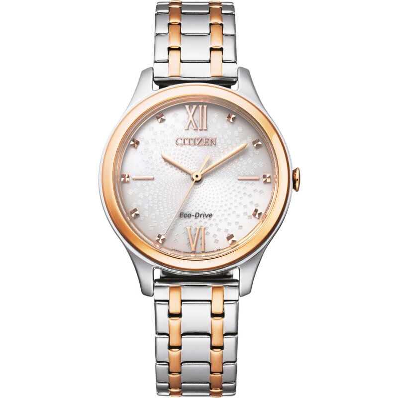 Zegarek CITIZEN Eco-Drive Elegance EM0506-77A Srebrno-złoty