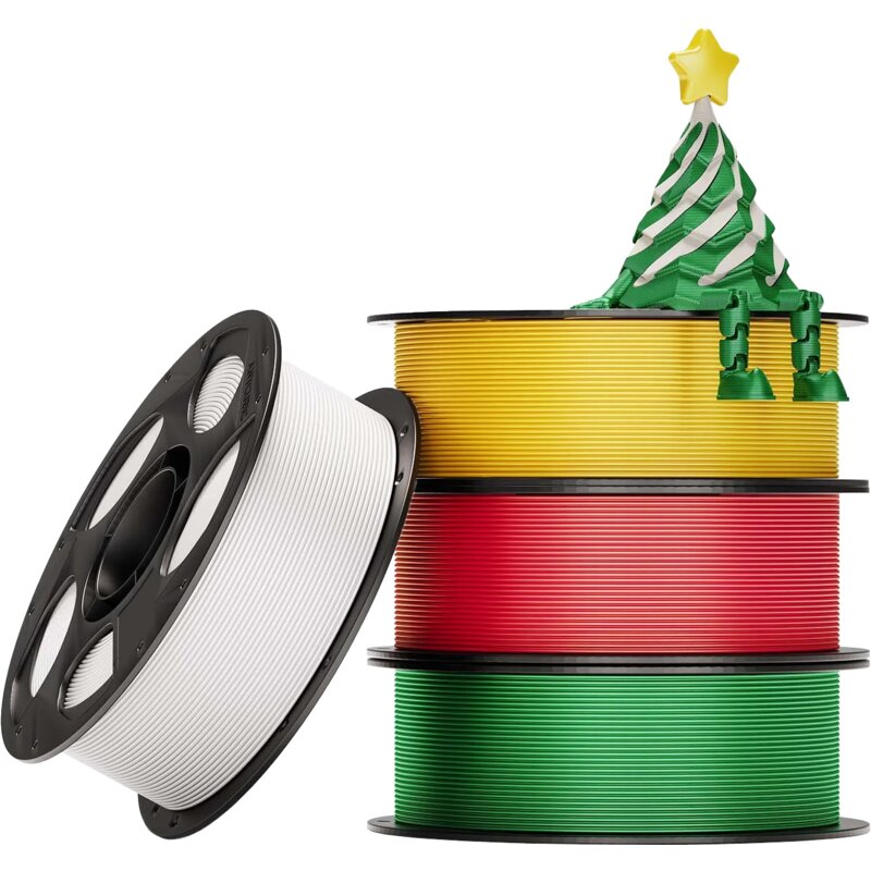 Zestaw filamentów ANYCUBIC Christmas PLA, Średnica 1.75 mm, 1 kg (4 szt.)