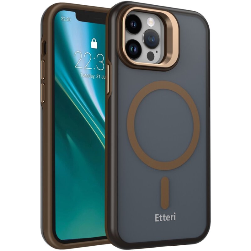Etui ETTERI Morning Fog MagSafe do Apple iPhone 12/12 Pro Brązowy