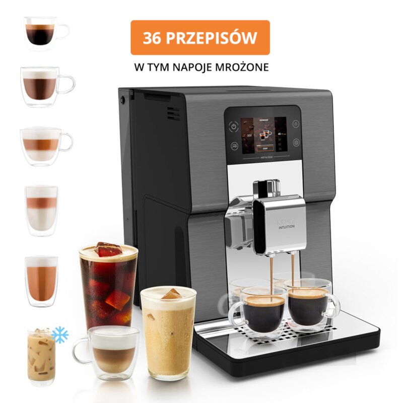 Krups Intuition Experience Hot&Cold EA879N Kawa mrożona Szerokość 24cm