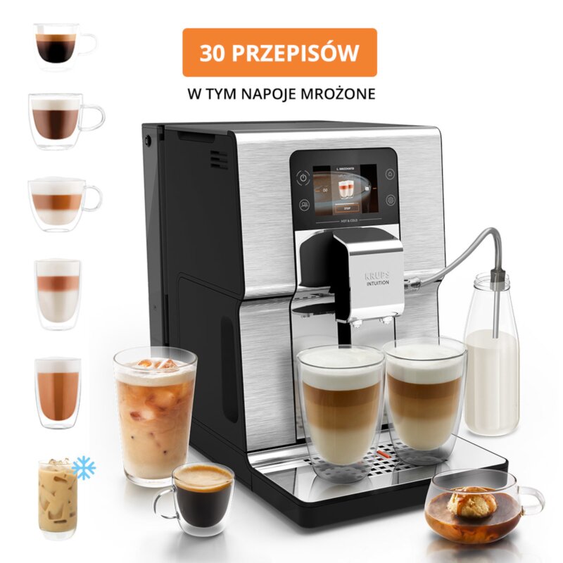 Krups Intuition Experience Hot&Cold EA879E Kawa mrożona Szerokość 24cm