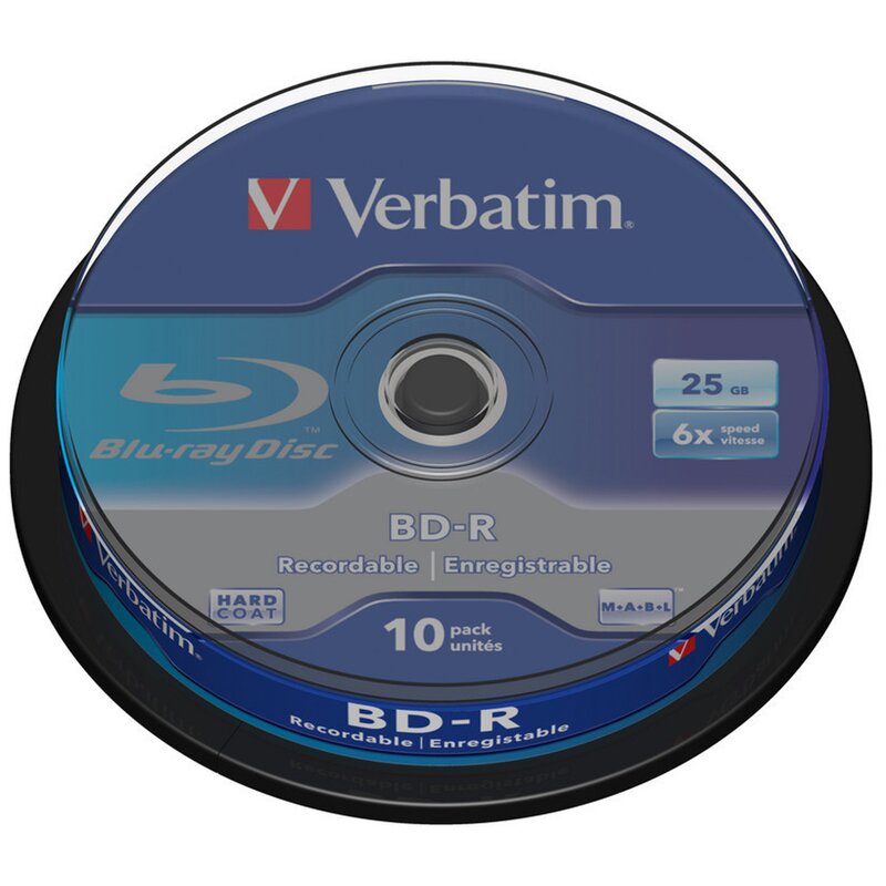 Płyta VERBATIM BD-R, 25 GB, 6x (10 szt.)