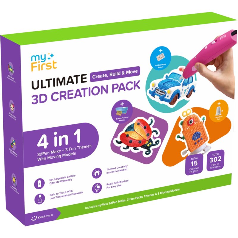 Zestaw edukacyjny MYFIRST 3dPen Make Creator Kit PCL, Średnica dyszy 0.9 mm Czerwony