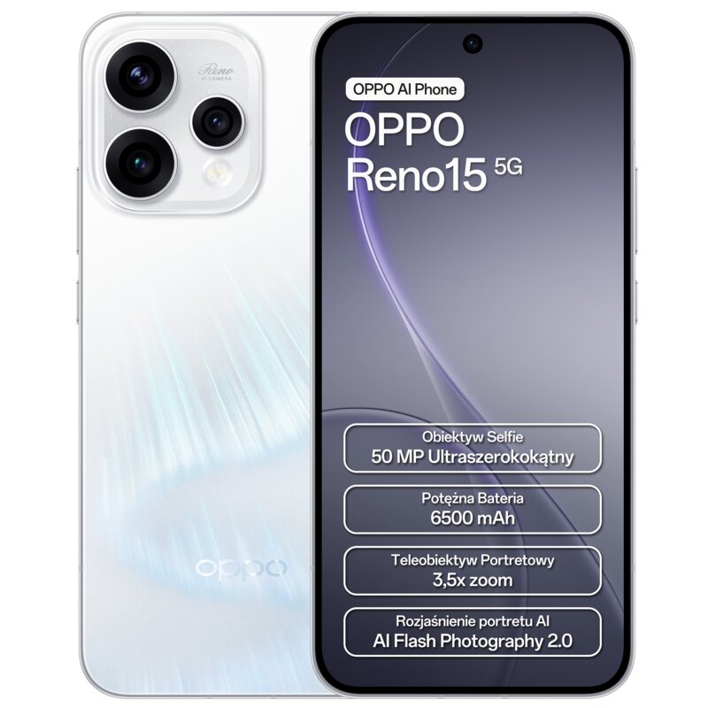 Smartfon OPPO Reno 15 5G 8/512GB 6.59" 120Hz Biały