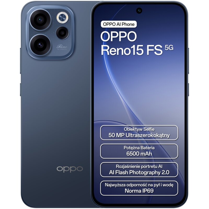 Smartfon OPPO Reno 15 FS 5G 8/512GB 6.57" 120Hz Granatowy