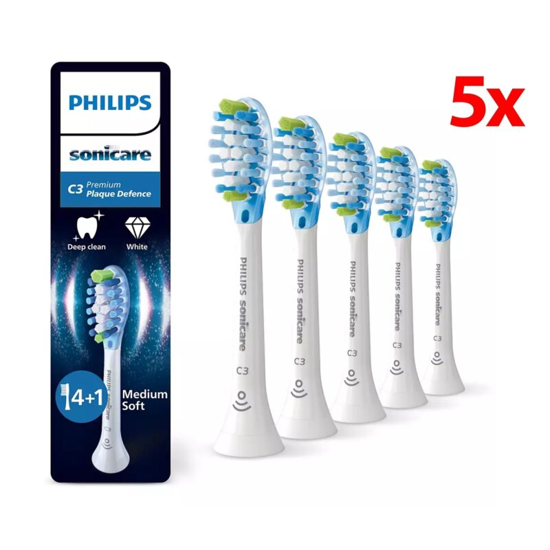 Oryginalna końcówka szczoteczki PHILIPS Sonicare HX9045/87 Miękkie włókna (5 szt.) (Usuwanie płytki nazębnej)