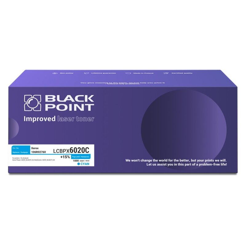 Toner BLACK POINT LCBPX6020C Cyan