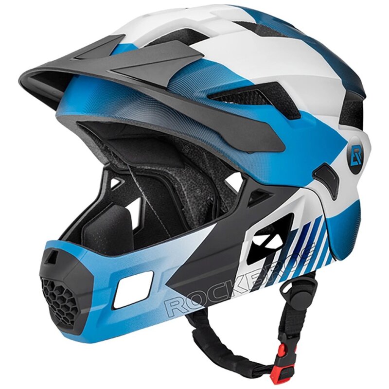 Kask rowerowy ROCKBROS TS-61 10110061002 Niebieski Full Face dla Dzieci z odkręcaną szczęką (rozmiar M)