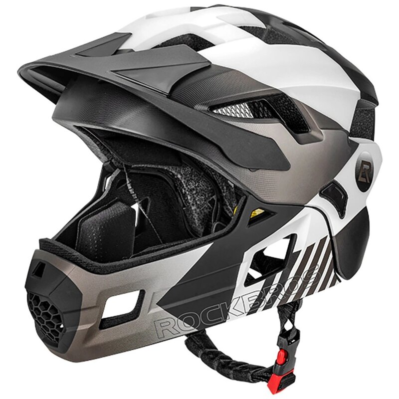 Kask rowerowy ROCKBROS TS-61 10110061005 Szary Full Face dla Dzieci z odkręcaną szczęką (rozmiar S)