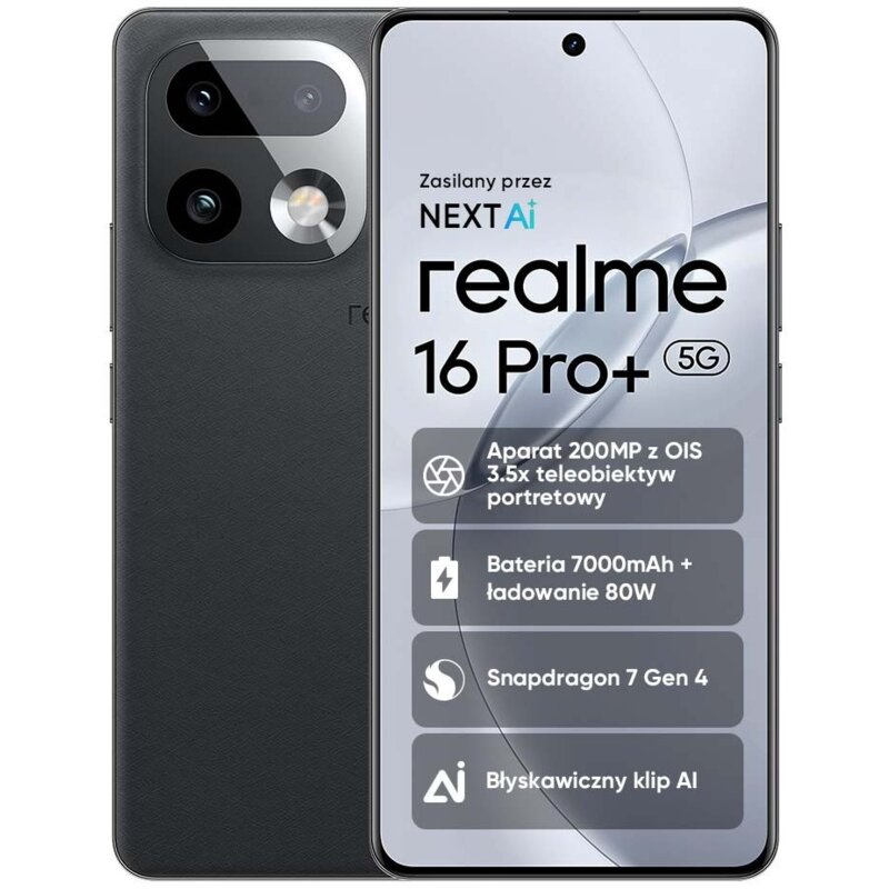realme 16 Pro+ 5G 12/512GB 6,8" 144Hz 200Mpix Szary