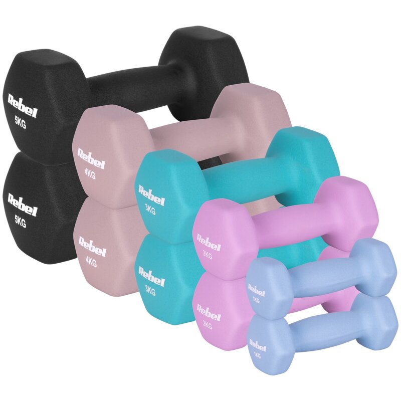 Zestaw hantli REBEL ACTIVE RBA-2330-S5 (2 x 1 / 2 x 2 / 2 x 3 / 2 x 4 / 2 x 5 kg)
