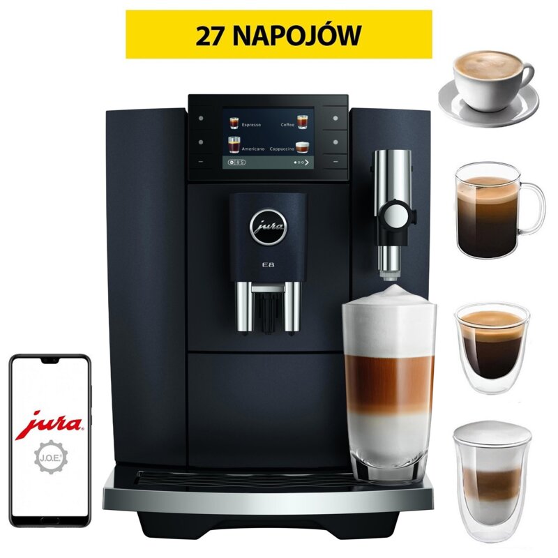Jura E8 Cosmic Black (ED) Szerokość 27cm
