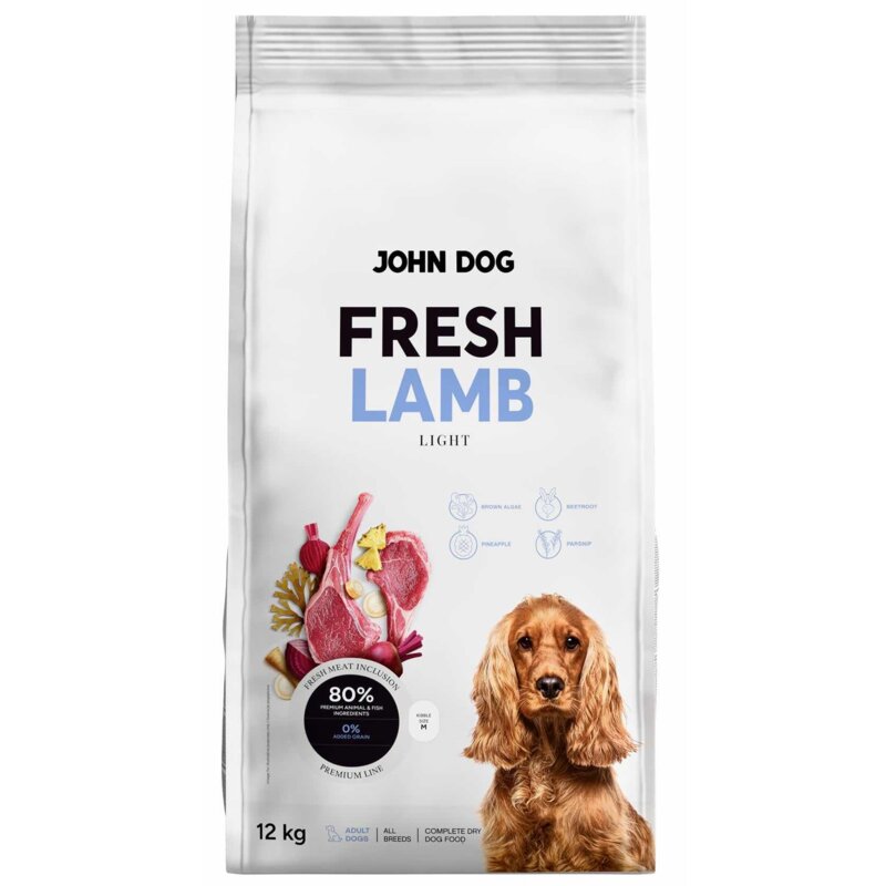 Karma dla psa JOHN DOG Fresh Light Jagnięcina 12 kg