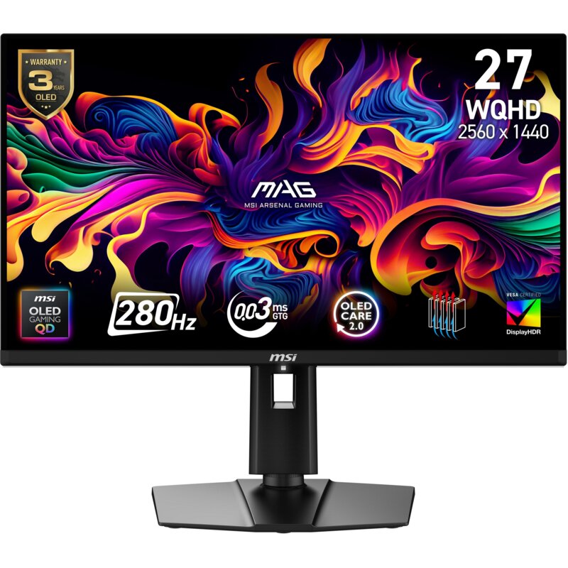 Monitor MSI Mag 271QP QD-OLED X28 26.5" 2560x1440px 280Hz 0.03ms [GTG]