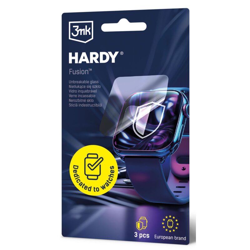 Szkło hybrydowe 3MK Hardy Fusion Watch Protection do Apple Watch Ultra/2/3 49mm (3 szt.)