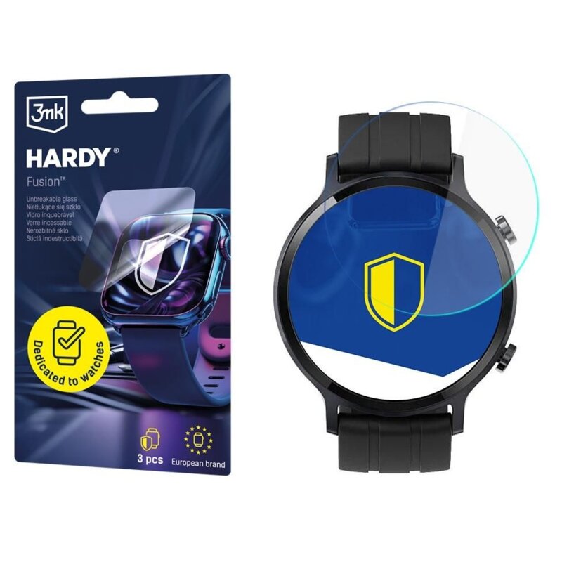 Szkło hybrydowe 3MK Hardy Fusion Watch Protection do Realme Watch S (3 szt.)
