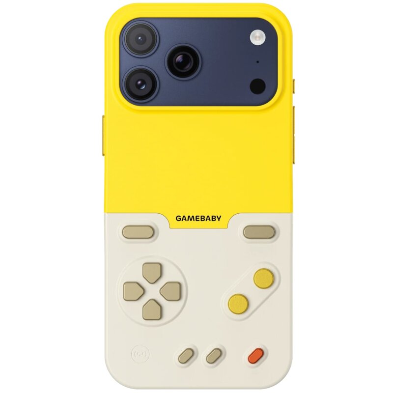 Etui GAMEBABY z kontrolerem do Apple iPhone 17 Pro Żółty