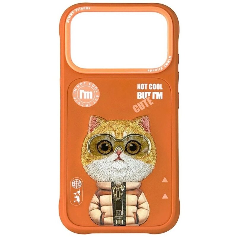 Etui NIMMY Cool&Cute 2.0 Cat do Apple iPhone 17 Pro Max Pomarańczowy