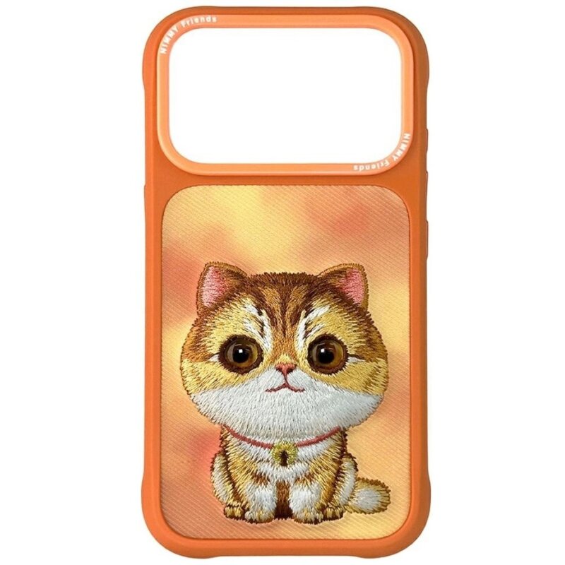 Etui NIMMY Big Eyed Pet 2.0 Cat do Apple iPhone 17 Pro Pomarańczowy
