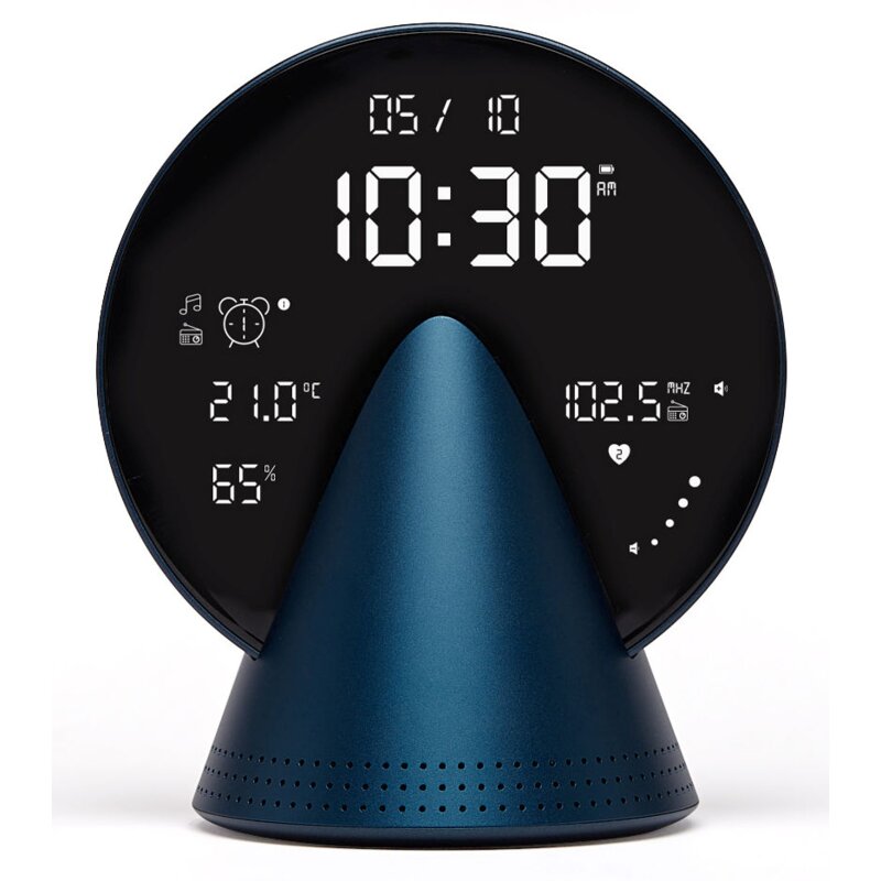 Budzik LEXON Conic Clock Niebieski